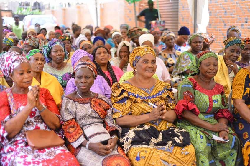 Women receiving support during a community outreach