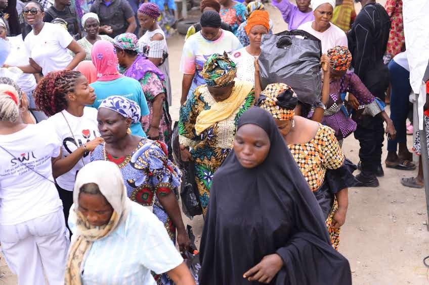Women participating in an SWL community outreach